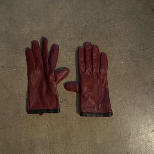 50% off - Red leather gloves Ralph Lauren